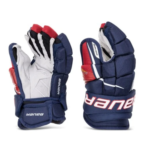 Bauer Supreme UltraSonic Senior Hockey Gloves -Warrior Sales Store bauer gloves bauer supreme ultrasonic senior hockey gloves navy red white 14 28743842627650