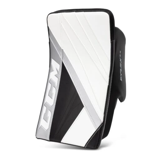 CCM Extreme Flex E5.9 Intermediate Goalie Blocker - Source Exclusive -Warrior Sales Store ccm blockers ccm extreme flex e5 9 intermediate goalie blocker source exclusive white white black silver regular 28741229051970