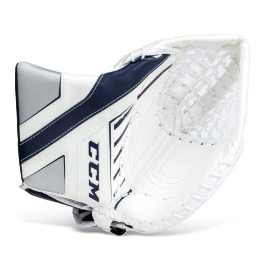 CCM Axis A1.5 Junior Goalie Catcher -Warrior Sales Store ccm catchers ccm axis a1 5 junior goalie catcher white white navy silver regular 28743511605314