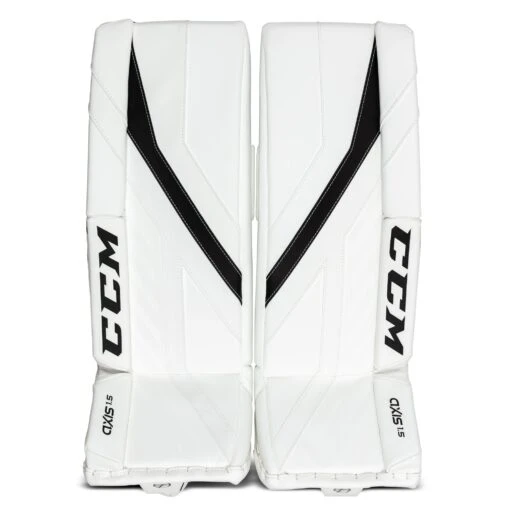 CCM Axis A1.5 Junior Goalie Leg Pads - Source Exclusive -Warrior Sales Store ccm leg pads ccm axis a1 5 junior goalie leg pads source exclusive white white black black 26 1 30347148656706