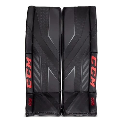 CCM Axis Senior Goalie Leg Pads -Warrior Sales Store ccm leg pads ccm axis senior goalie leg pads black black red 35 1 5 28744295252034