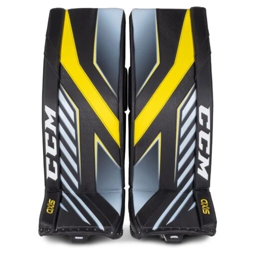 CCM Axis Senior Goalie Leg Pads -Warrior Sales Store ccm leg pads ccm axis senior goalie leg pads black yellow 34 1 28744295219266