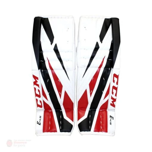 CCM Extreme Flex E4.5 Youth Goalie Leg Pads -Warrior Sales Store ccm leg pads ccm extreme flex e4 5 youth goalie leg pads chicago blackhawks 22 28744297218114