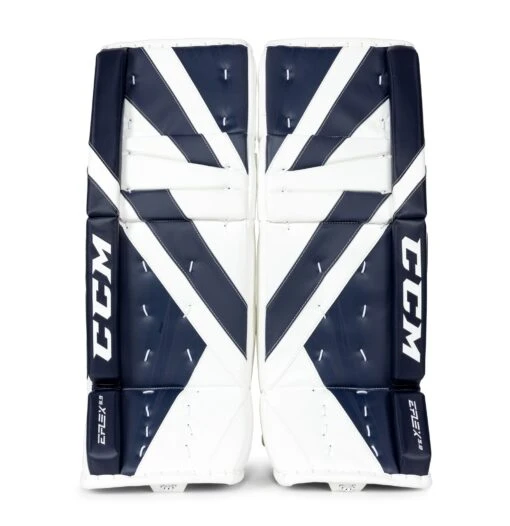 CCM Extreme Flex E5.9 Intermediate Goalie Leg Pads -Warrior Sales Store ccm leg pads ccm extreme flex e5 9 intermediate goalie leg pads white white navy navy 30 1 28744299839554