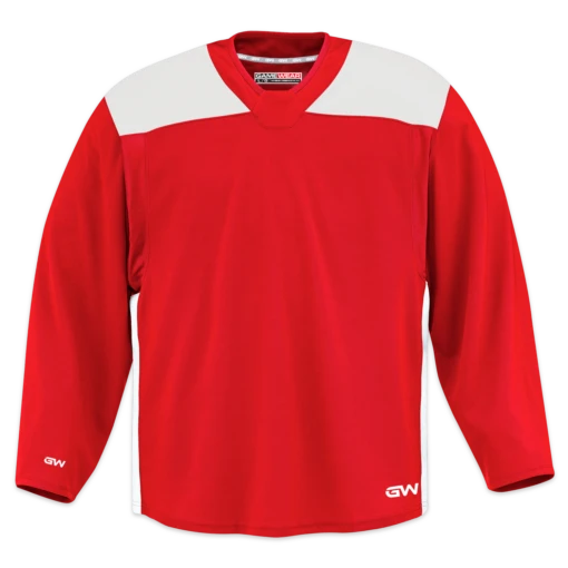 GameWear GW6500 ProLite Series Junior Hockey Practice Jersey - Red / White -Warrior Sales Store gamewear group inc practice jerseys gamewear gw6500 prolite series junior hockey practice jersey red white xs 30352475619394