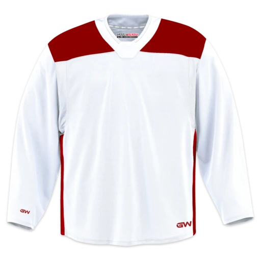 GameWear GW6500 ProLite Series Junior Hockey Practice Jersey - White / Red -Warrior Sales Store gamewear group inc practice jerseys gamewear gw6500 prolite series junior hockey practice jersey white red xs 30352489218114