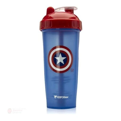 Performa PerfectShaker Captain America Shaker Cup -Warrior Sales Store performa water bottles performa perfectshaker captain america shaker cup blue 800ml 30367928188994