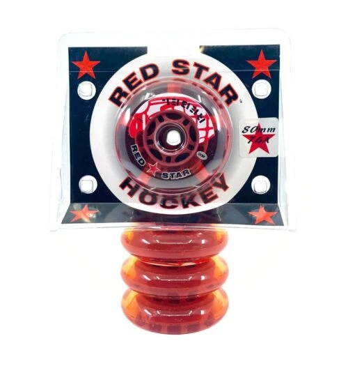 Red Star Rebel Wheels (4-Pack) - Red (74A) -Warrior Sales Store red star roller hockey wheels red star rebel wheels 4 pack red 74a 74a 68mm 28744426913858