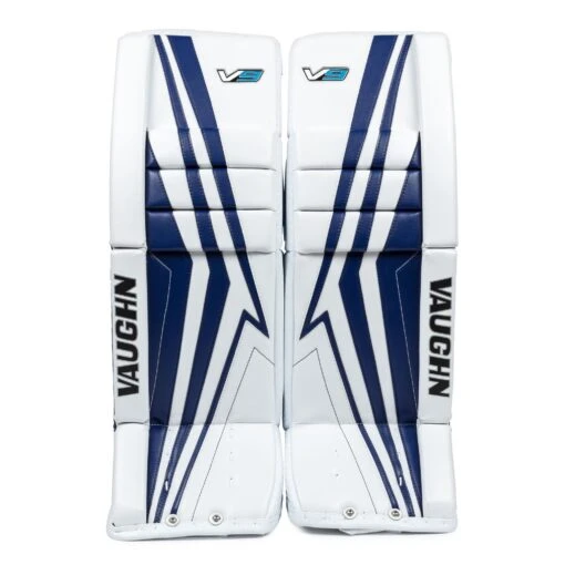 Vaughn Velocity V9 Intermediate Goalie Leg Pads -Warrior Sales Store vaughn leg pads vaughn velocity v9 intermediate goalie leg pads white blue 30 2 28744337981506