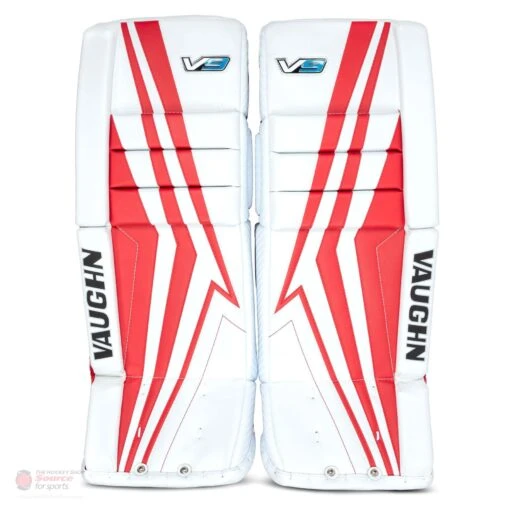 Vaughn Velocity V9 Junior Goalie Leg Pads -Warrior Sales Store vaughn leg pads vaughn velocity v9 junior goalie leg pads white red 24 2 28744338178114