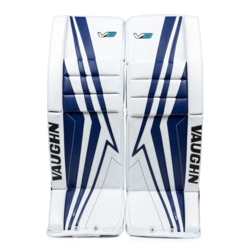 Vaughn Velocity V9 Pro Senior Goalie Leg Pads -Warrior Sales Store vaughn leg pads vaughn velocity v9 pro senior goalie leg pads white blue 33 2 28744339095618