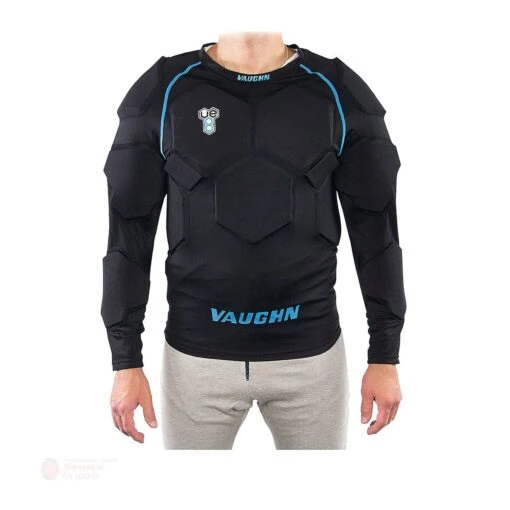 Vaughn Velocity VE8 Goalie Senior Padded Shirt -Warrior Sales Store vaughn padded shirts vaughn velocity ve8 goalie senior padded shirt black blue xs 28744339292226