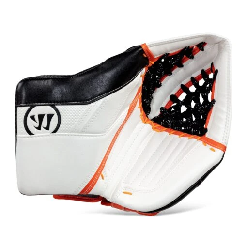 Warrior Ritual G5 SR+ Senior Goalie Catcher - Source Exclusive -Warrior Sales Store warrior catchers warrior ritual g5 sr senior goalie catcher source exclusive white black orange regular 28743586873410